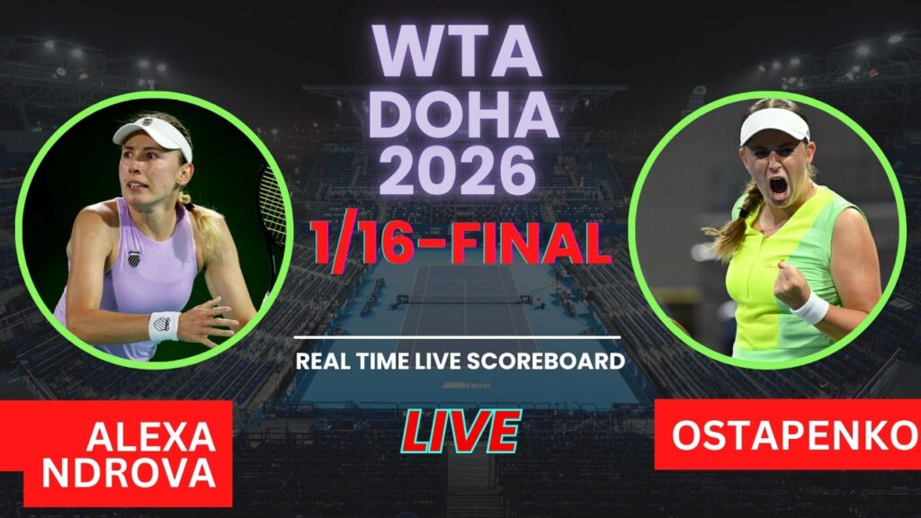 Alexandrova vs Ostapenko Live Streaming & Score Updates: WTA Doha 2026 Today
