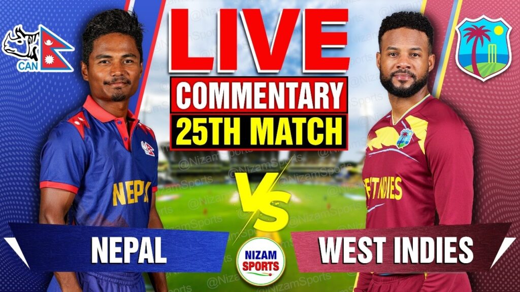 Nepal vs West Indies Live Cricket Score: Nepal vs WI 25th Match Commentary & Updates Live