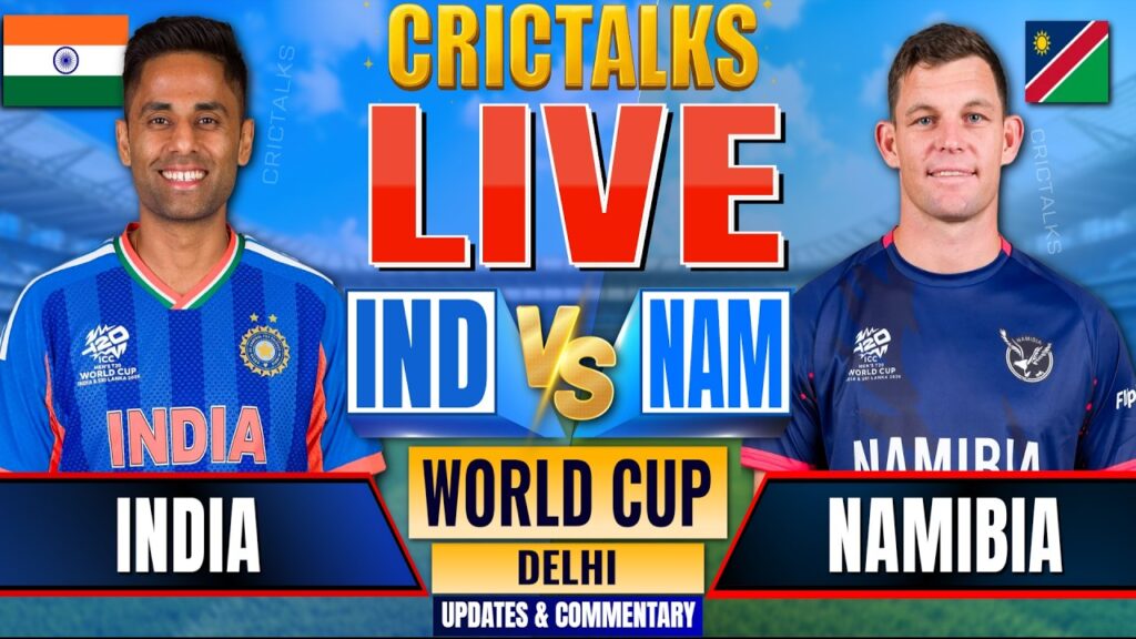 IND vs NAM Live Score: IND vs NAM Cricket World Cup Match Live Commentary Today