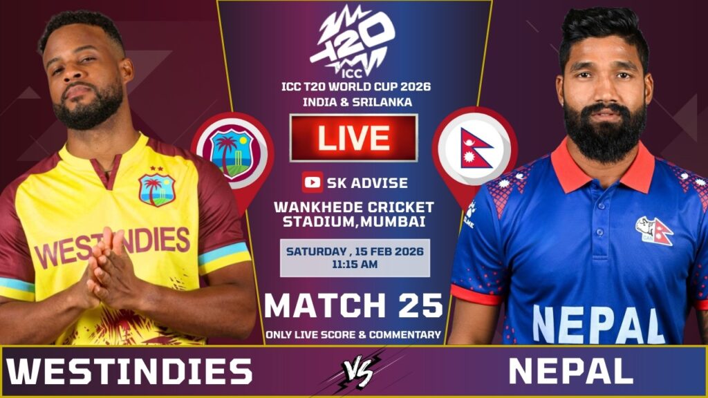 Nepal vs West Indies Live Score, T20 World Cup 2026: Ball by Ball Commentary & Updates