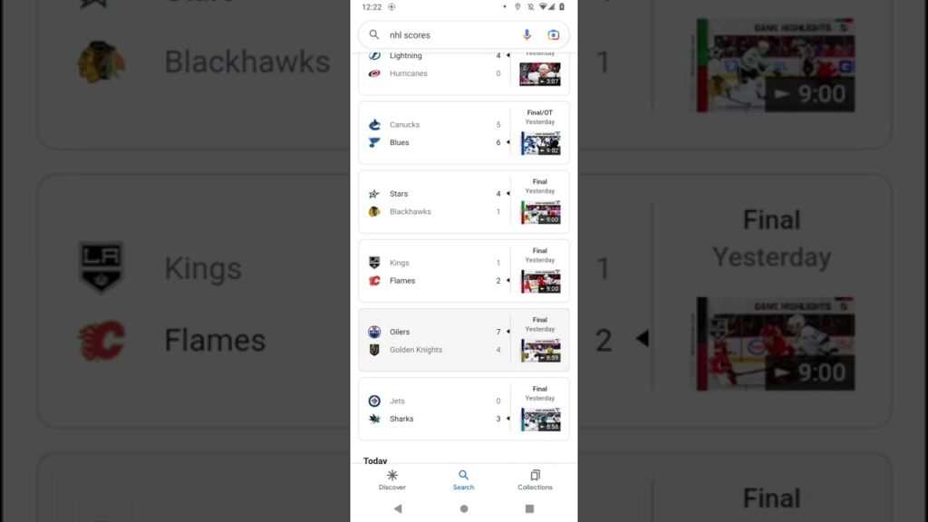 Latest NHL Scores & National Hockey League Results India
