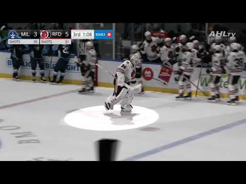Laurent Brossoit Goal: IceHogs Goalie Scores Incredible Goal in AHL Hockey Impact