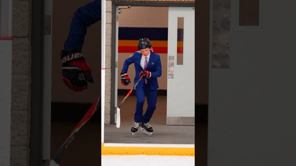 He Wore a Formal Suit to Hockey Practice! 🏒 #Shorts #HockeyLife