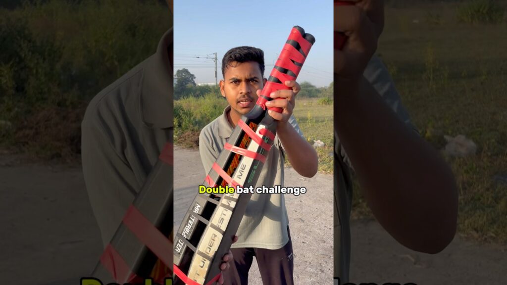 2 Bats Challenge: Playing Cricket with Two Bats! 🏏🔥 #cricket