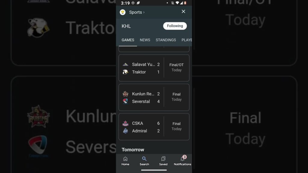 KHL Hockey Live Scores, Results & Schedule #khl