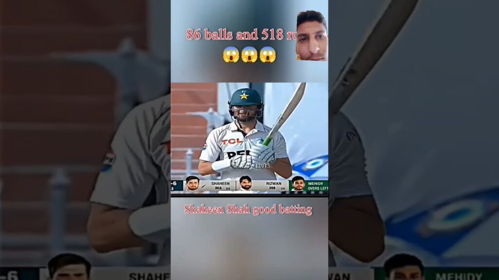 Shaheen Afridi’s Incredible Batting Skills in Test Match | Pakistan Cricket News #Shorts