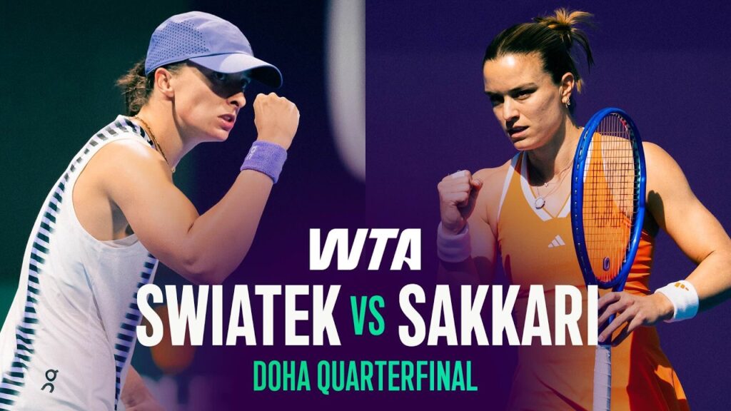 Iga Swiatek vs Maria Sakkari Doha 2026 Quarterfinal Highlights: Swiatek vs Sakkari WTA Match Video