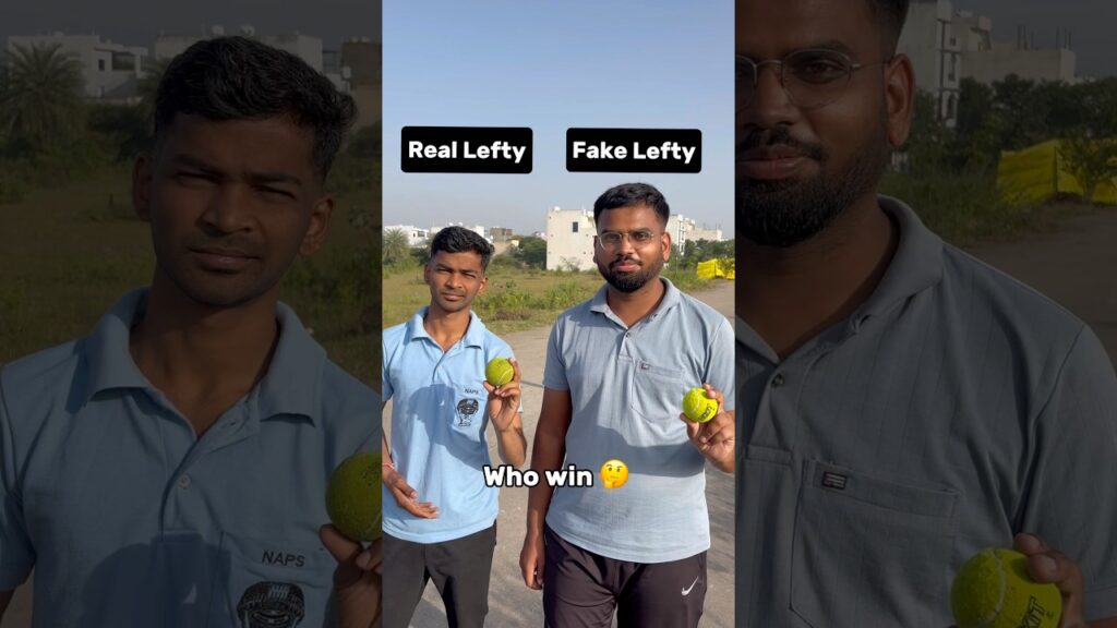 Can Fake Left-Hander Beat the Real One? 🏏 Local Cricket Challenge! #cricket #shorts