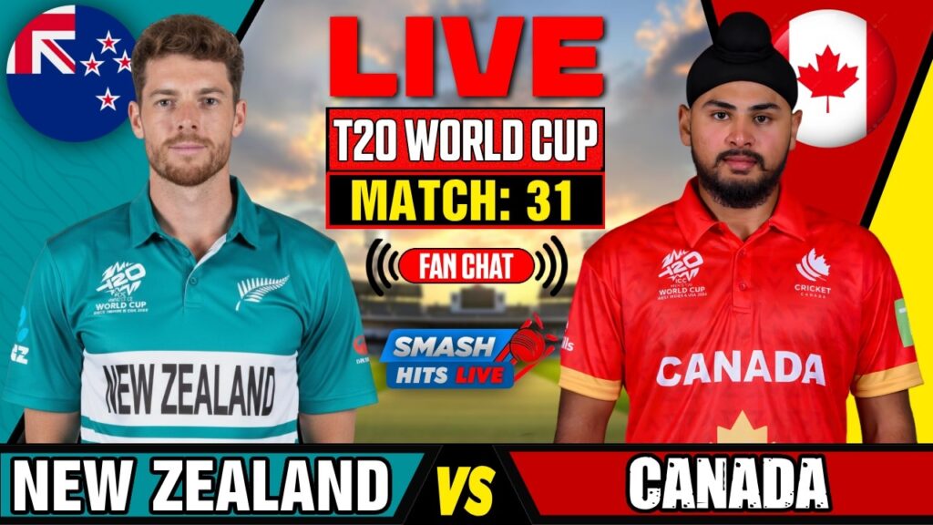 NZ vs CAN Live Score: New Zealand vs Canada Live Cricket Commentary & Updates