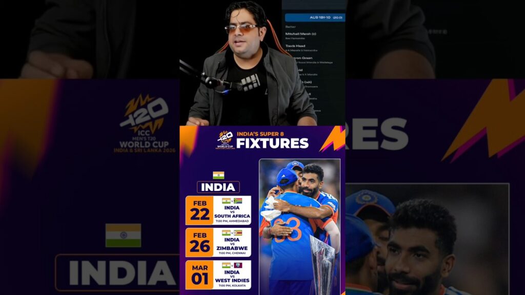 India T20 World Cup Super 8 Schedule & Match Details 🇮🇳🔥 #t20worldcup #teamindia #cricket