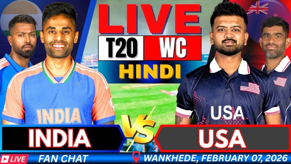 🔴 IND vs USA Live: India vs USA T20 World Cup 2026 Live Match Score & Commentary Updates