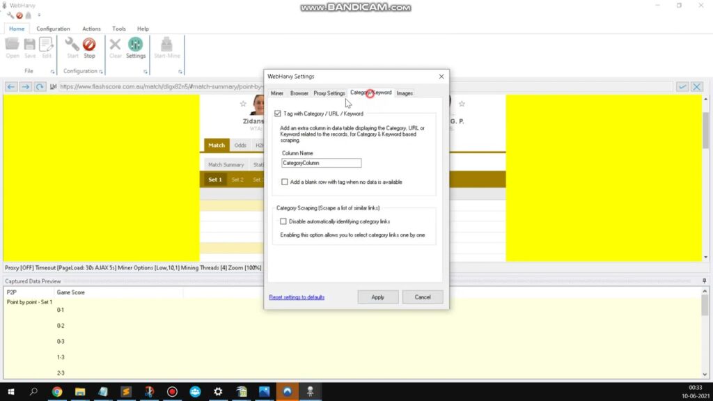 How to Scrape FlashScore Tennis Match Data & Scores using WebHarvy