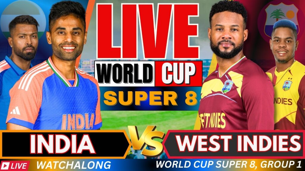 IND vs WI Live Score, T20 World Cup: India vs West Indies Super 8 Match Today Live Streaming