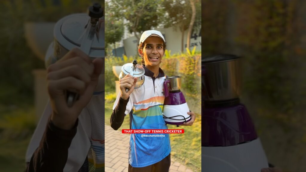 Gully Cricket Level Show-off 🏏🤣 #shorts #cricket #funny #sports #india