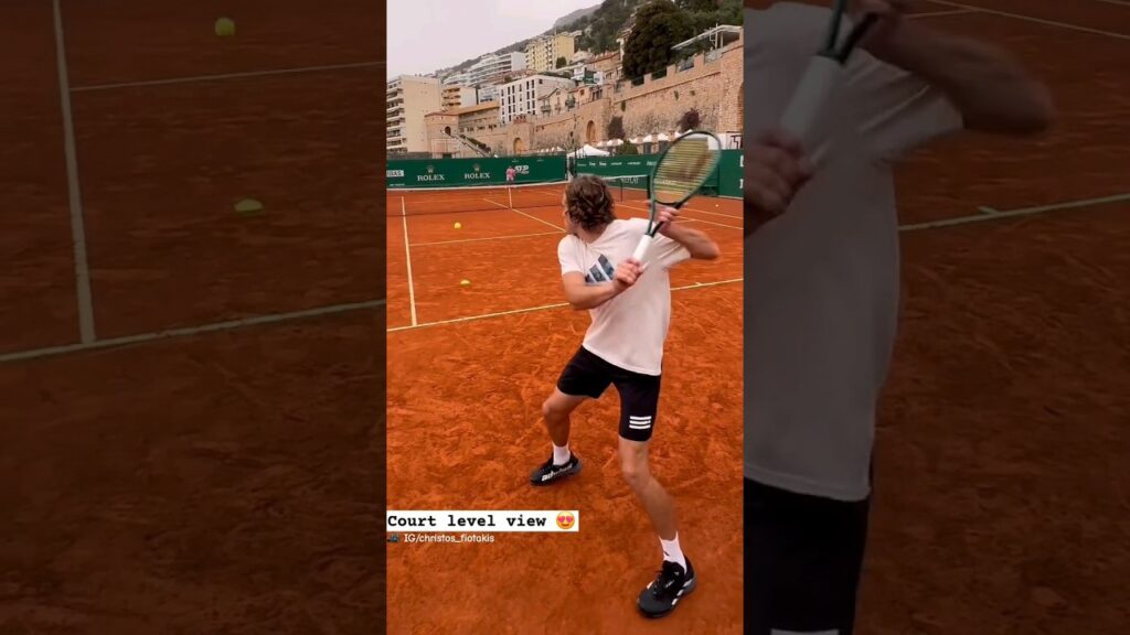 Stefanos Tsitsipas Practice in Monte-Carlo: Amazing Court Level View | Tennis News