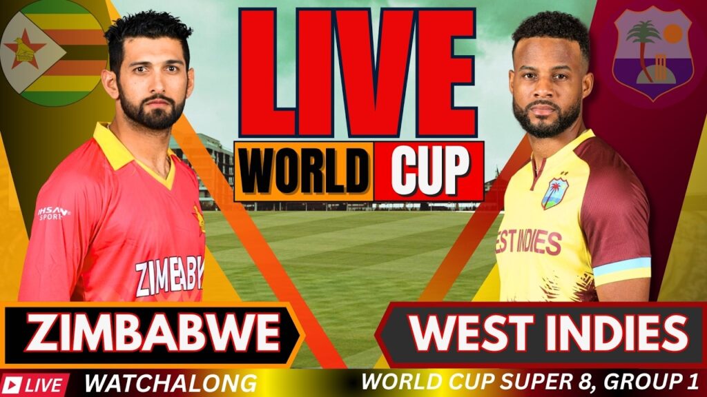 WI vs ZIM Live Score: West Indies vs Zimbabwe T20 World Cup Match Today Live Streaming & Updates