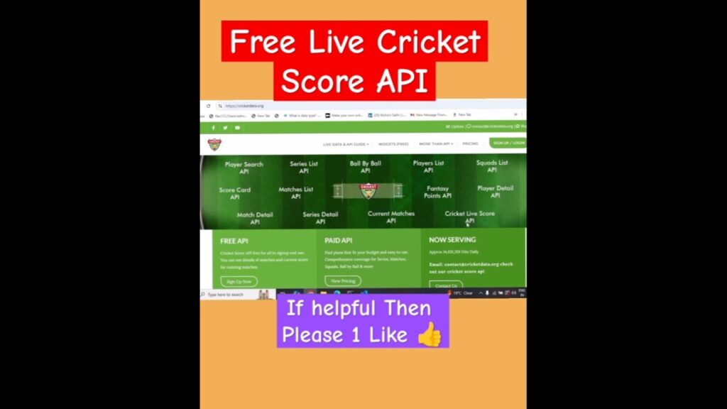 Free Live Cricket Score API for IPL & T20 | Best Free Cricket API for Developers