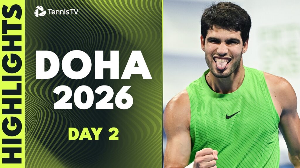Carlos Alcaraz Returns: Rublev & Tsitsipas Match Highlights | Doha 2026 Day 2 Action