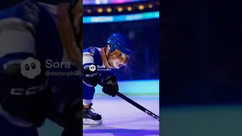 Cat Playing Hockey: Viral Video of Pro Cat Scoring a Goal! 🏒😲 #FunnyCats